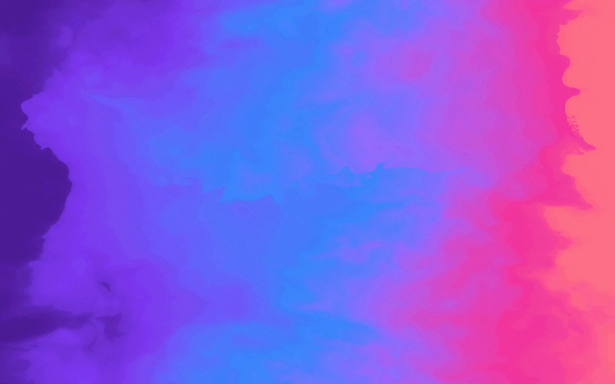 Gouache: Painterly folds. Heavy domain warp over saturated violet.